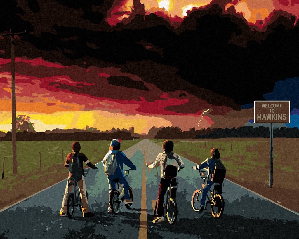 Zuty - Maľovanie podľa čísel - STRANGER THINGS - HAWKINS, Obrázok produktu 