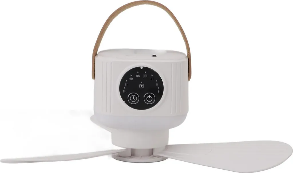 Ventilateur de plafond de camping pour tente extérieur avec USB Blanc