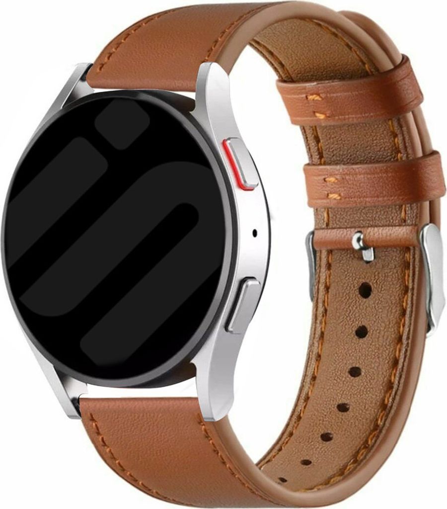 Strap-it Samsung Galaxy Watch 6 Classic 47mm Modernes Leder Armband (Braun)