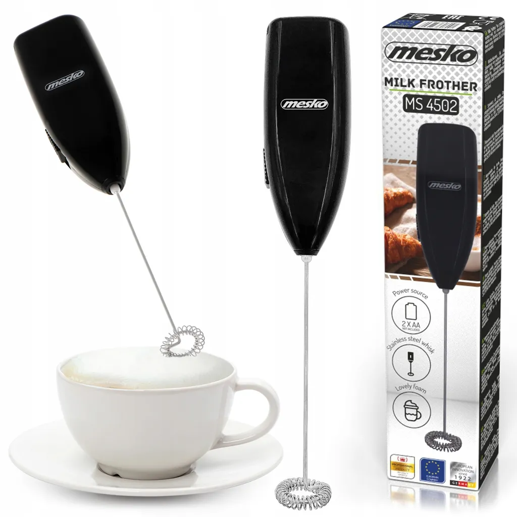 Mesko-AGD MS4502 Montalatte manuale, nero, a batteria