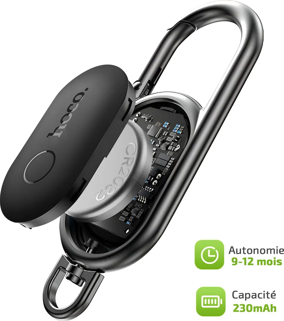 Hoco E91J Localizzatore Minimal Nero per Apple Find My Network - 6