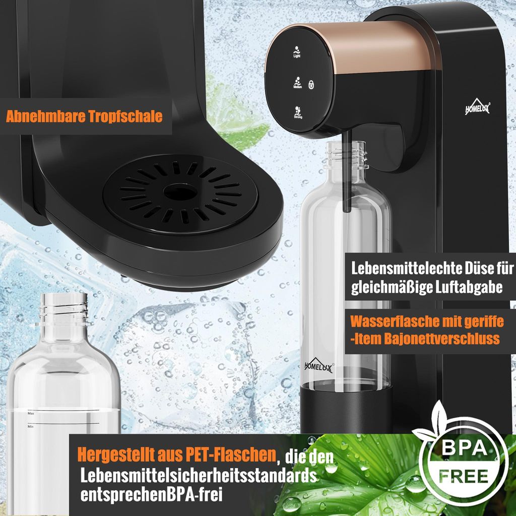 Wassersprudler, Elektrischer Sprudelwasser Maschine mit 1