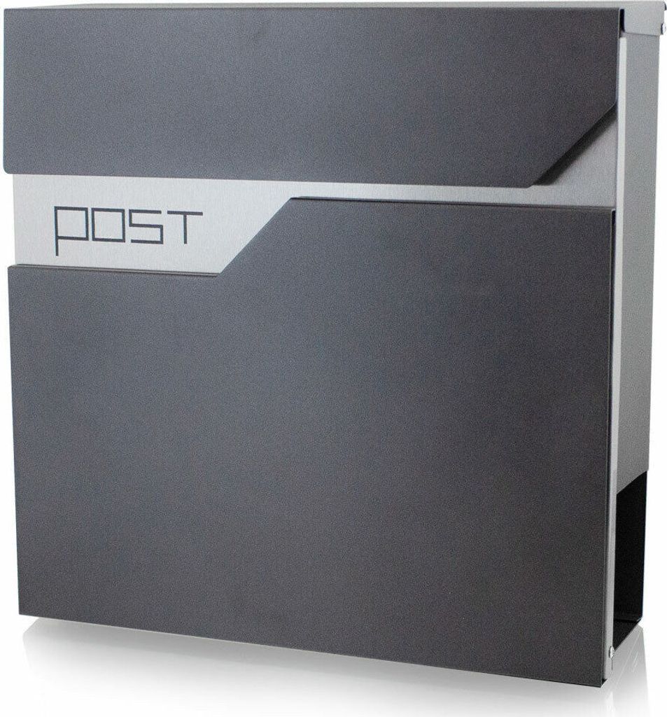 BITUXX Design Briefkasten mit Post Blende Graphit MS-16442 Produktbild 