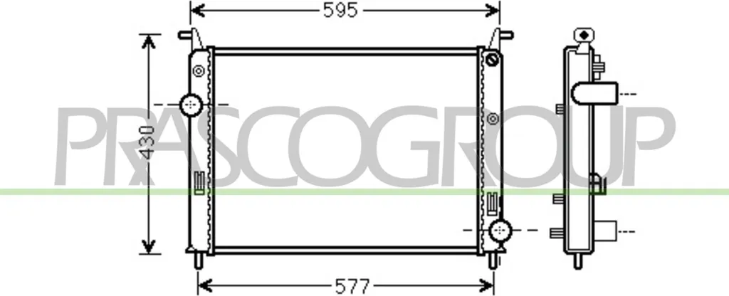 Radiateur Fiat Palio et Siena PRASCO FT114R001 en aluminium haute densité OE