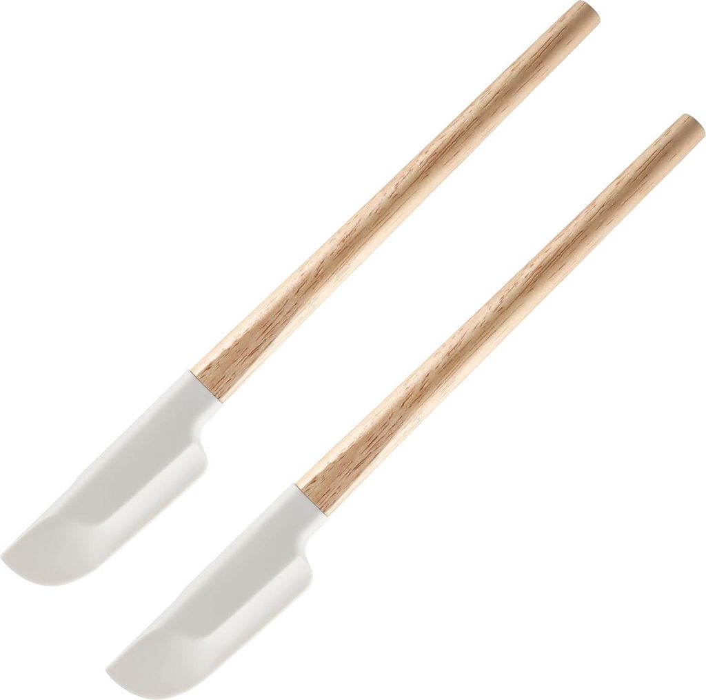 2 Stš¹ck Silikon Spatel Klein,Teigschaber Klein Schmal Kš¹che,Silikon Spachtel Mit Holzgriff,Kleine Schaber Schmal,Kš¹chenschaber Flexibel,f...