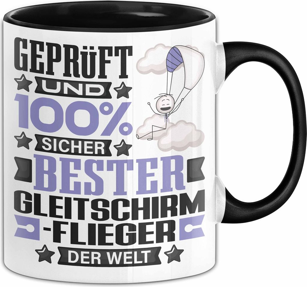 Gleitschirmflieger Geschenk Lustiger Spruch für Gleitschirmflieger Geschenkidee Bester Gleitschirmflieger Der Welt (Schwarz)