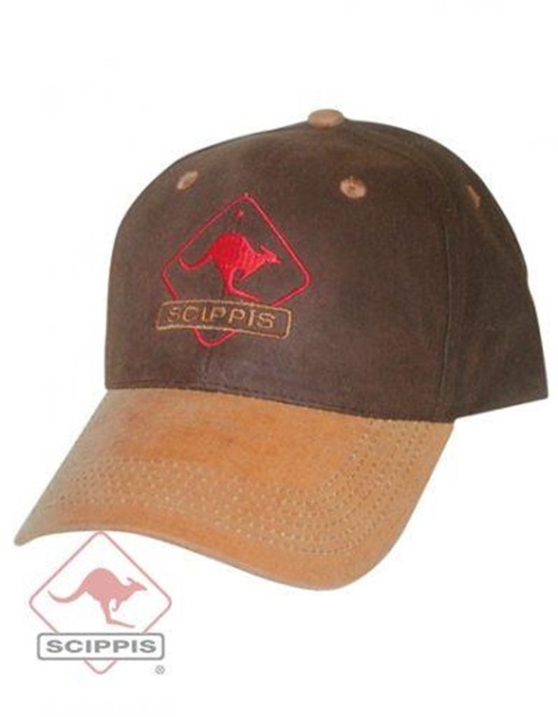 Scippis Oilskin Cap Westerncap Regencap tan-braun Produktbild 
