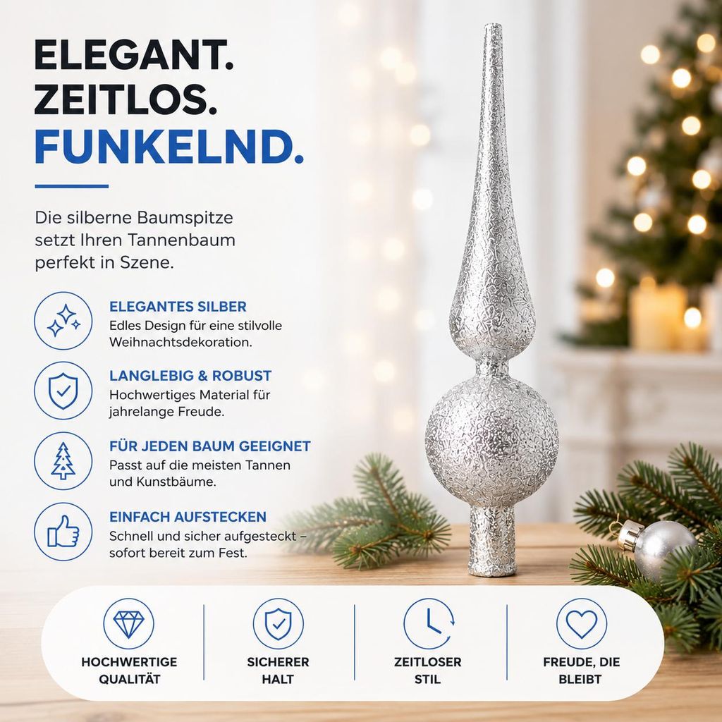 Baumspitze für Weihnachtsbaum Christbaumspitze Aufsatz für