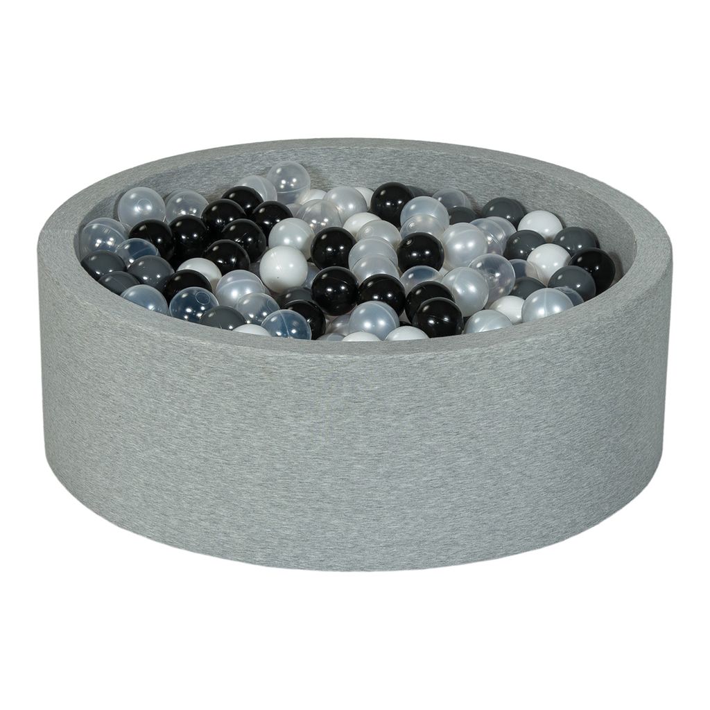 Bällebad Playground + 450 Bälle schwarz, weiß, perle, transparent, grau
