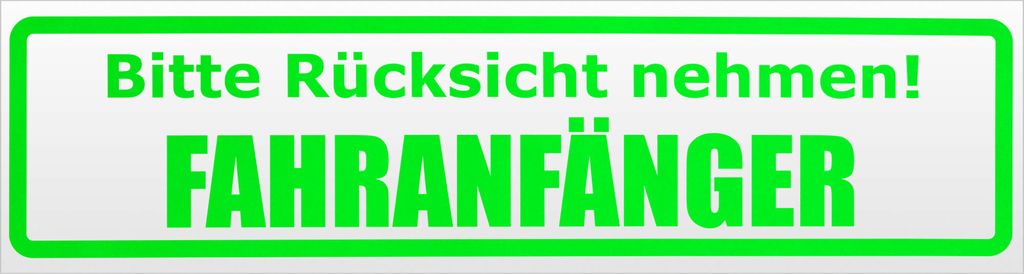 Kiwistar Bitte Rücksicht nehmen. Fahranfänger Magnetschild Schild magnetisch - 30cm Neongrün - Magnetfolie für Auto PKW Kfz