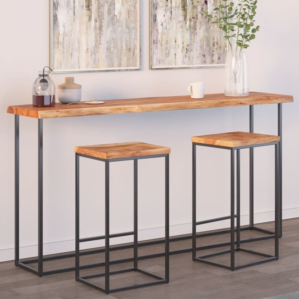 (Robust Möbel)Tischplatte - elegantes Design - Schreibtischplatte - 160x40x2,5cm Rechteckig Massivholz Akazie Baumkante DE874455 - Tischplatten