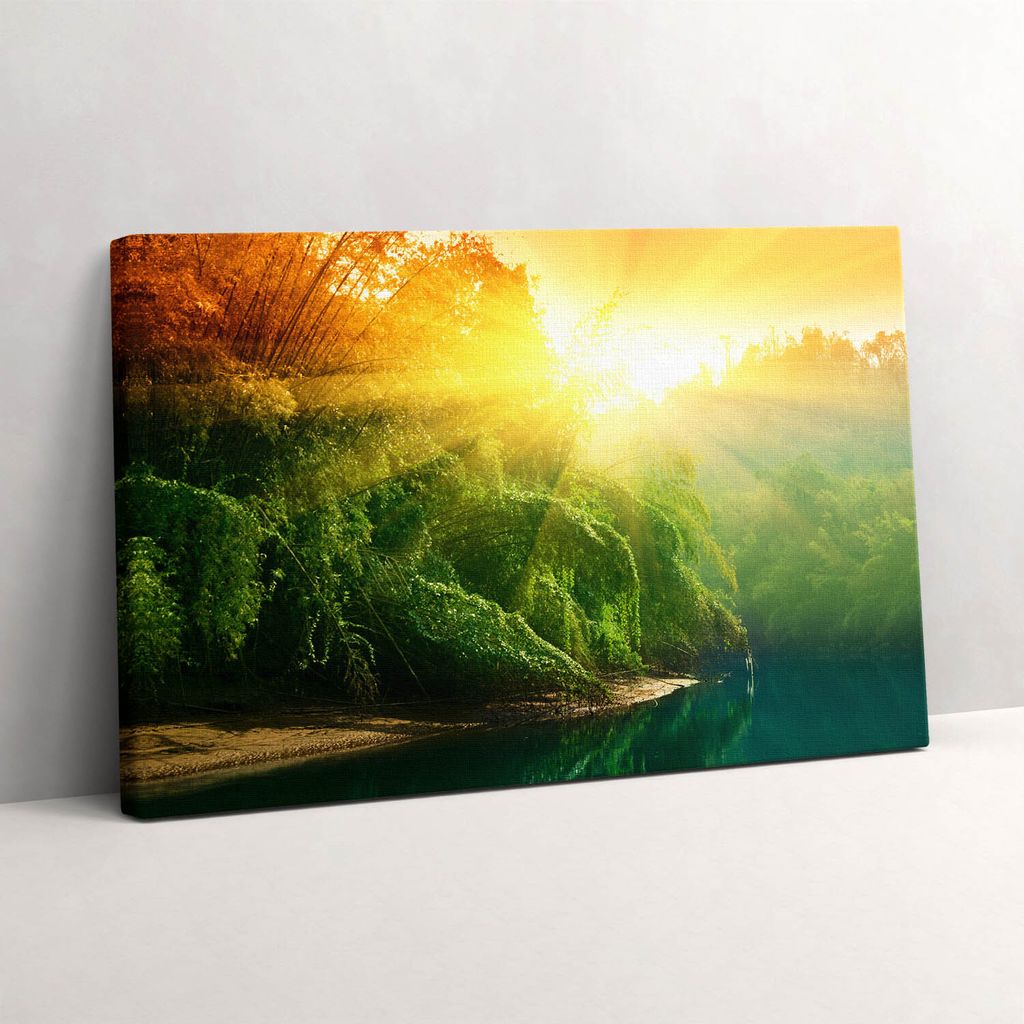 Naturlandschaft im Licht der Sonne – Leinwandbild Wandbild – 60x40 cm – Leinwandbilder – Wandbilder – Schlafzimmer – Flur