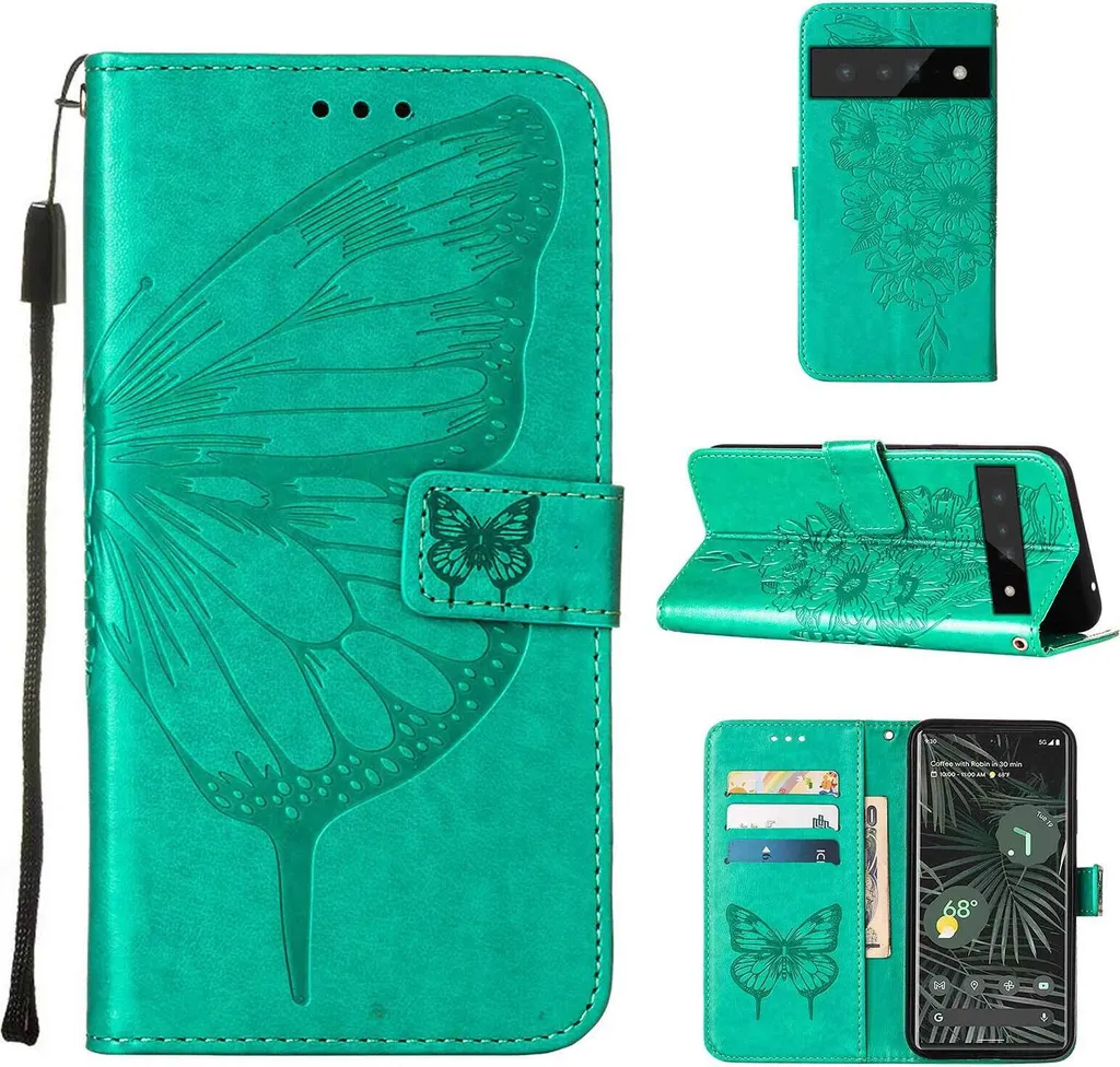 Custodia Wallet Google Pixel 6 Pro Verde | Protezione TPU e Pelle