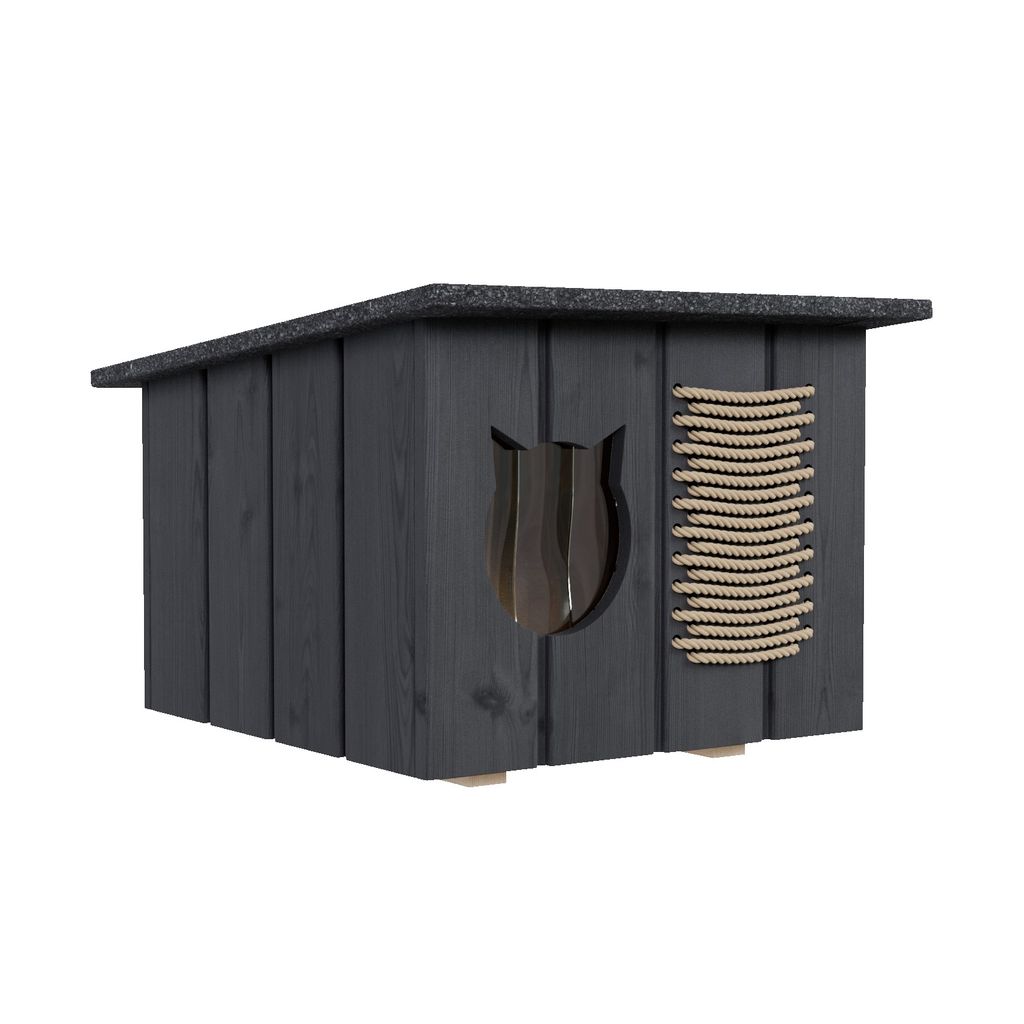 Katzenhaus Outdoor 40x30cm - Winterfest & Wasserdicht Mit Isolierung Für Terrasse & Garten