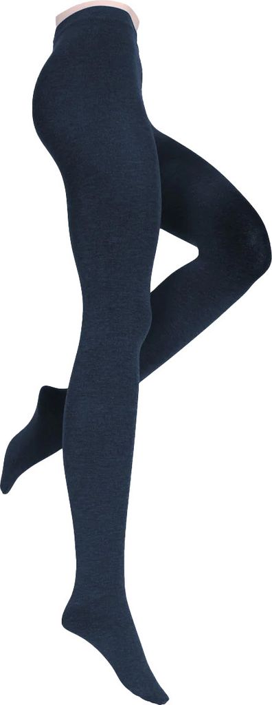Damen Strickstrumpfhose Exclusive aus Merino Wolle und Lyocell marine-40-42 (2) M