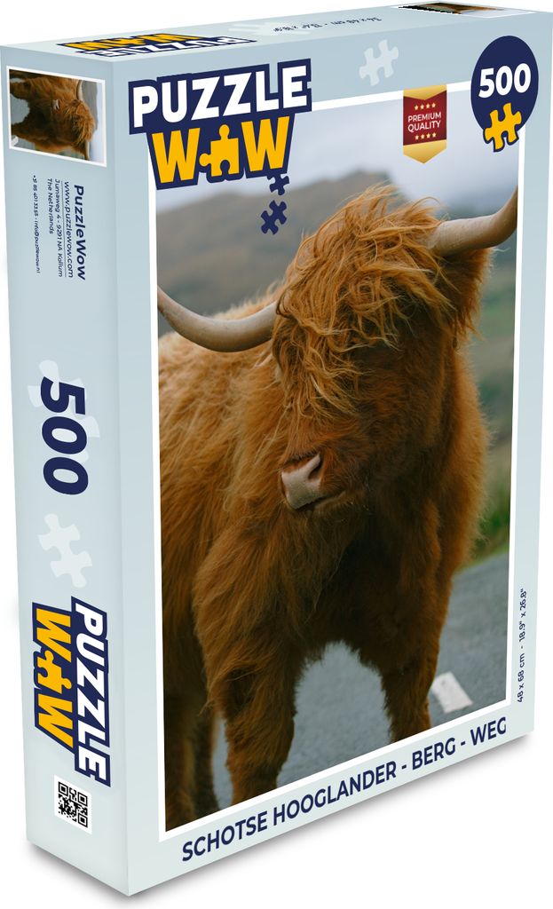MuchoWow Puzzle 500 Teile Schottischer Highlander - Berg - Straße - 500 Teile - Kinder - Selberbauen - Puzzlespiele