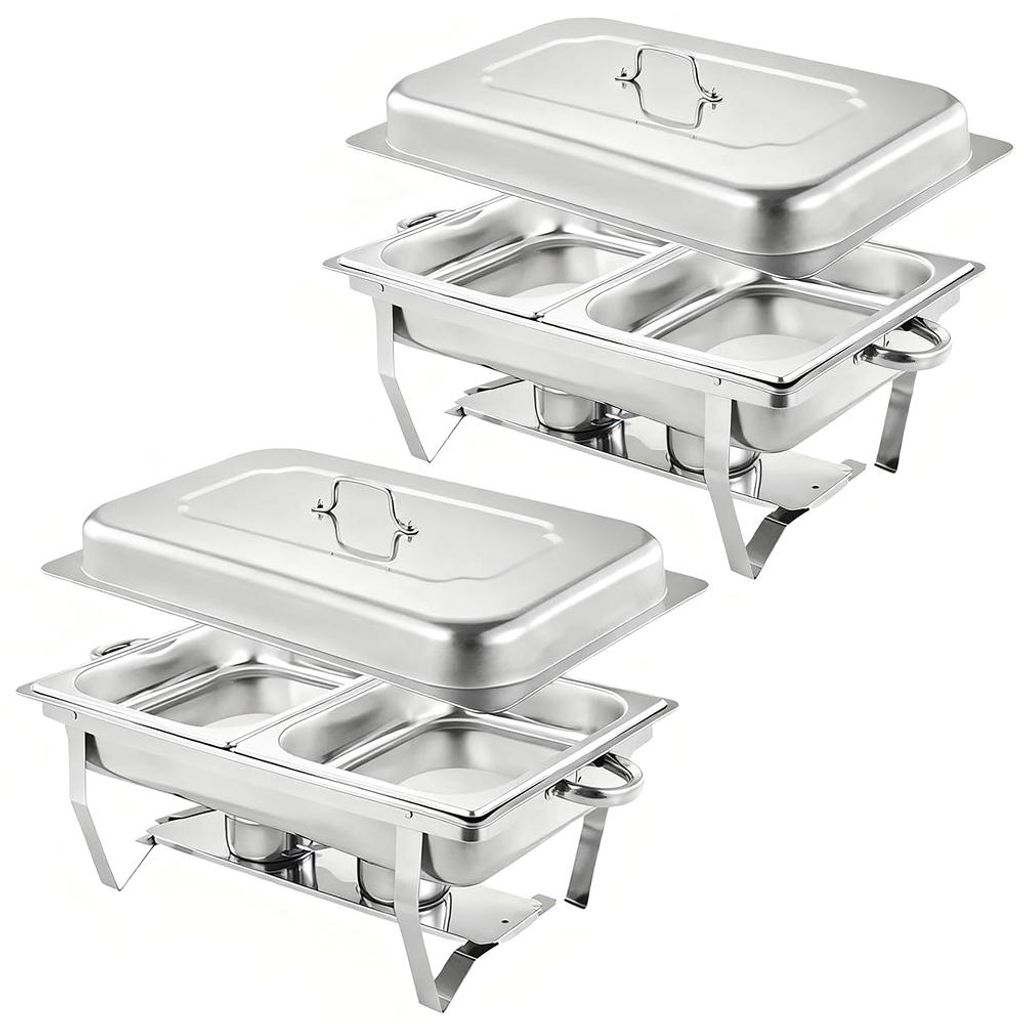2er Set 9L Chafing Dish Buffet Set,Edelstahl Produktbild 
