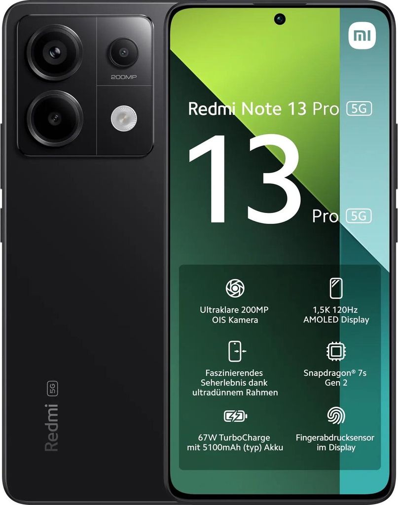 Xiaomi Redmi Note 13 Pro 5G: Black / 512 GB Produktbild 