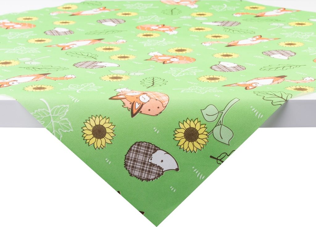 Sovie HOME Tischdecke Florian in Grün aus Linclass Airlaid 80 x 80 cm, 1 Stück - Waldtiere