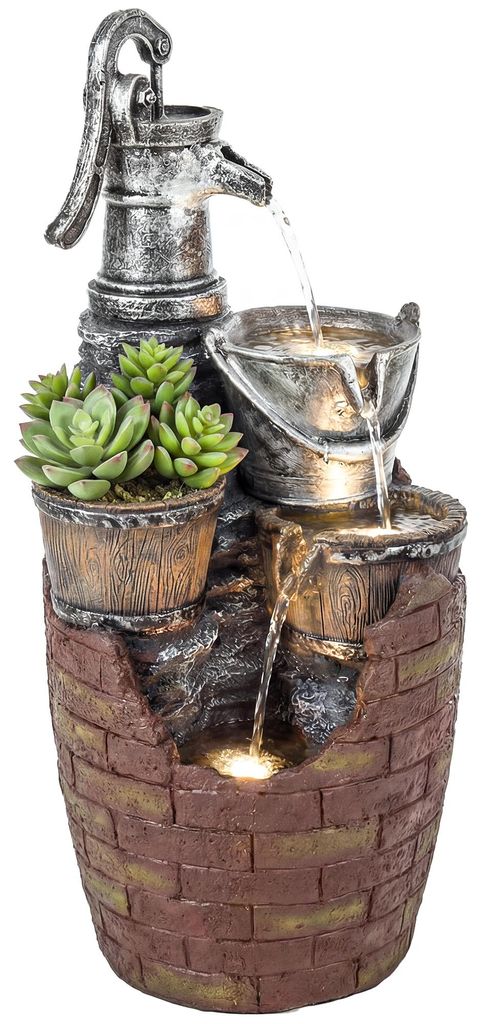 Outsunny Springbrunnen 4-stufig rustikal Gartenbrunnen mit Produktbild 