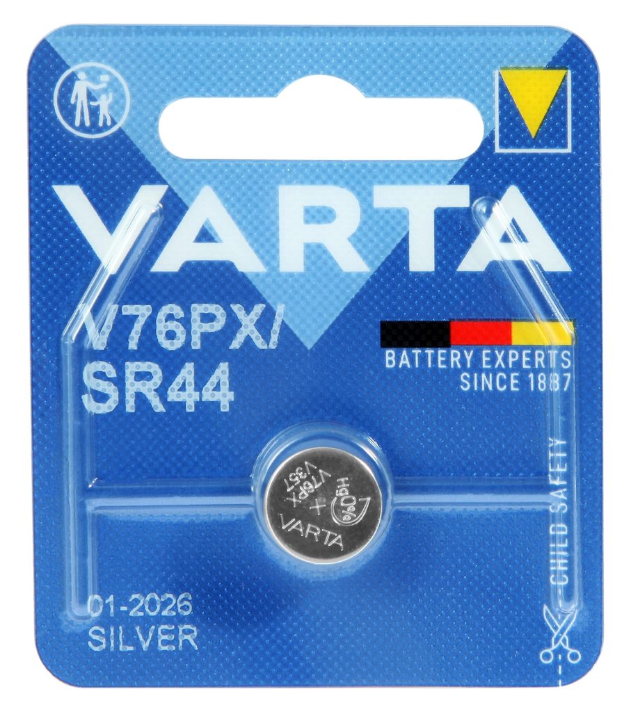 Varta Batterien V76PX/SR44 Knopfzelle, 1 Stück, Silver Produktbild 