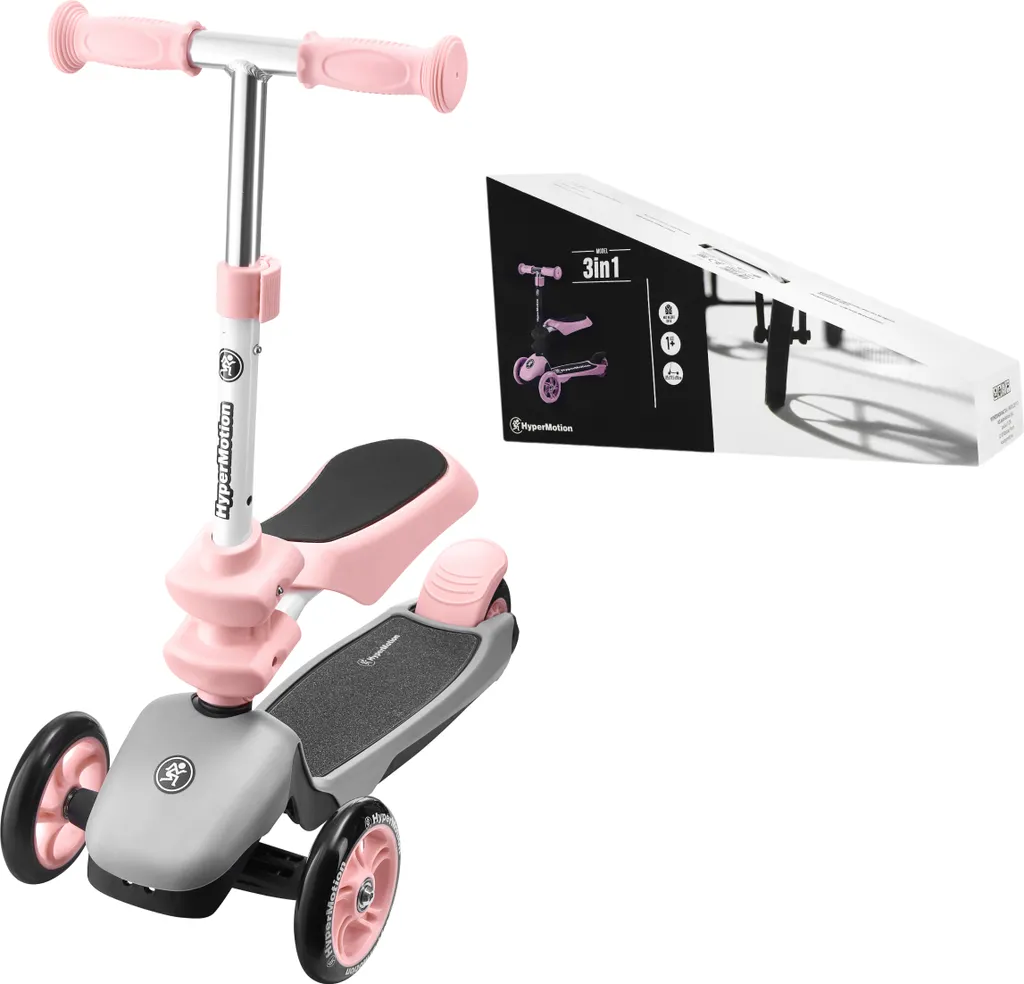 Trottinette évolutive 3in1 HyperMotion rose pour sorties au parc enfant