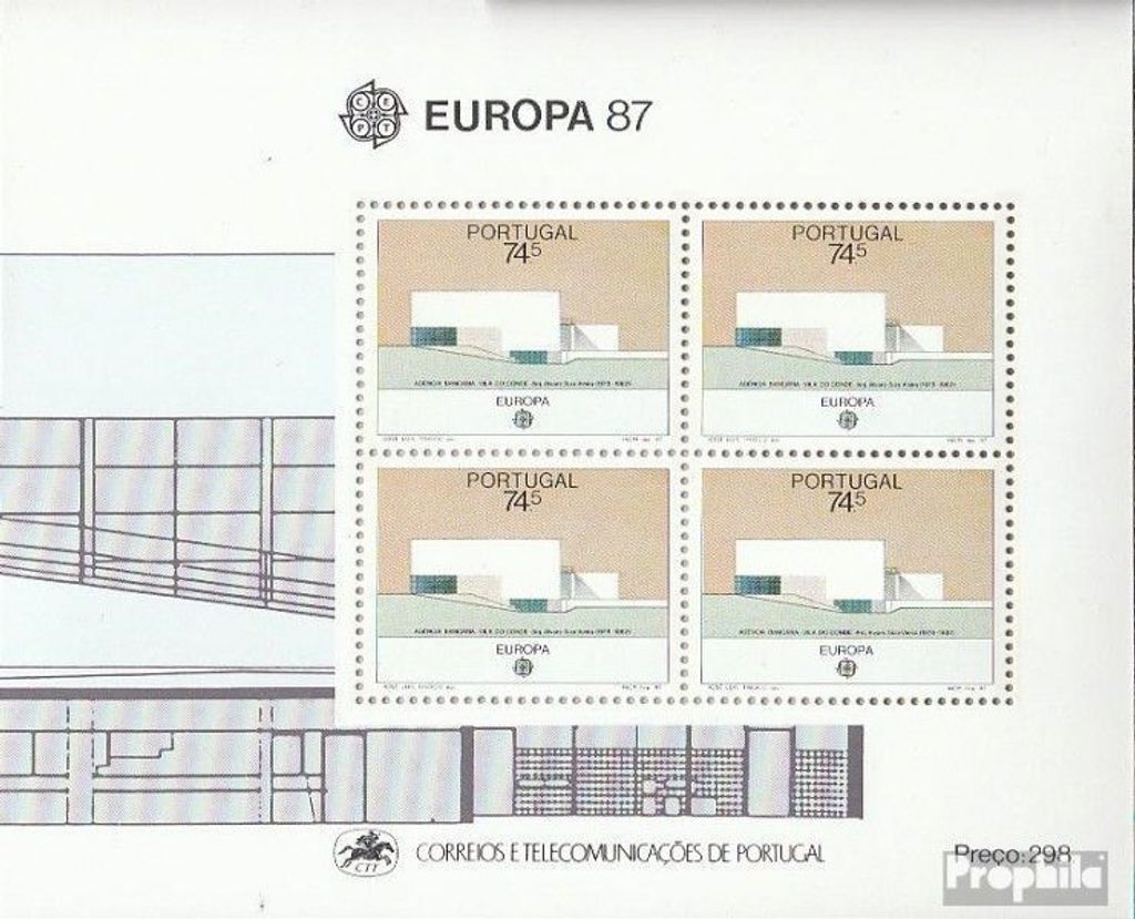 Briefmarken Portugal 1987 Mi Block54 (kompl.Ausg.) postfrisch Architektur