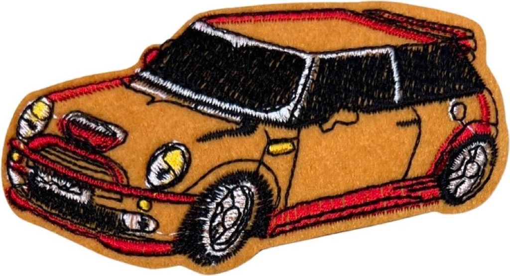 Auto-Mini Cooper-Emblem zum Aufbügeln, Orange Produktbild 