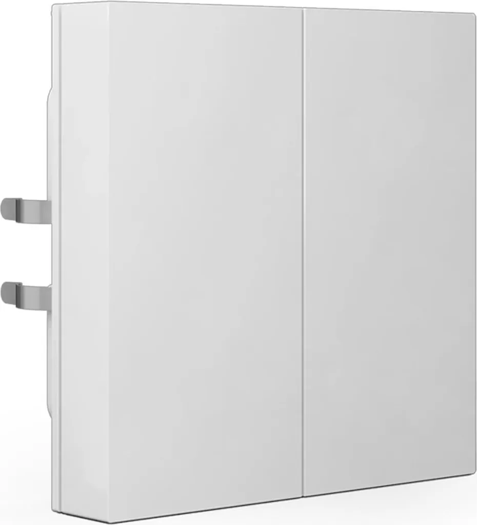 Interrupteur KNX double 2 touches pour système domotique 55mm blanc pur