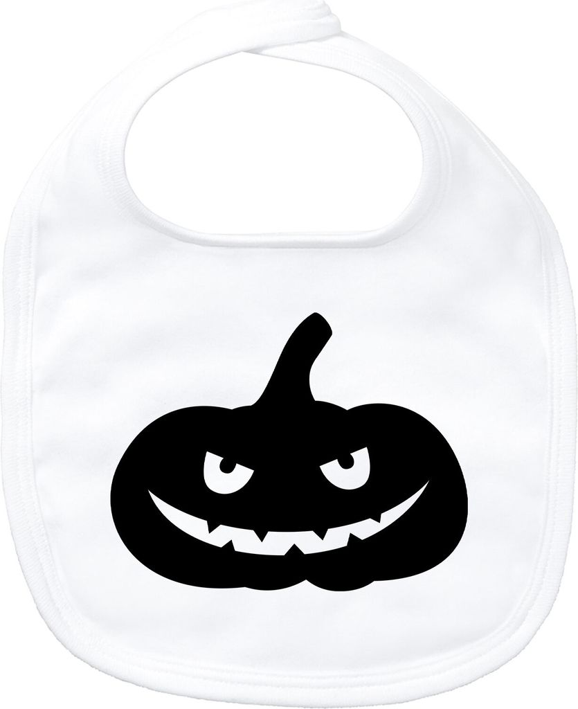 Huuraa Baby Lätzchen Halloween Kürbis Pumpkin White Klettverschluss Baumwolle Latz Geschenkidee