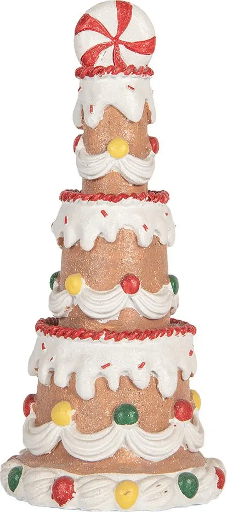 Clayre & Eef Décoration de Gâteau Marron Ø 10x22 cm en Plastique Design