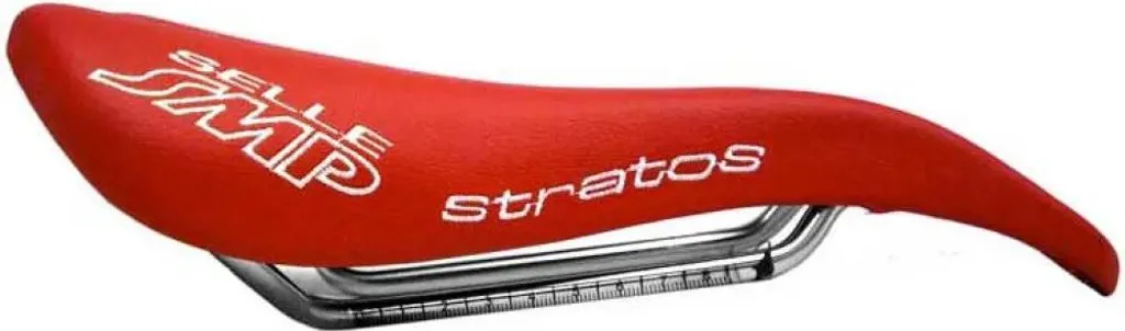 Selle SMP Stratos Ergonomique Rouge 131 mm avec Canal Central Libre