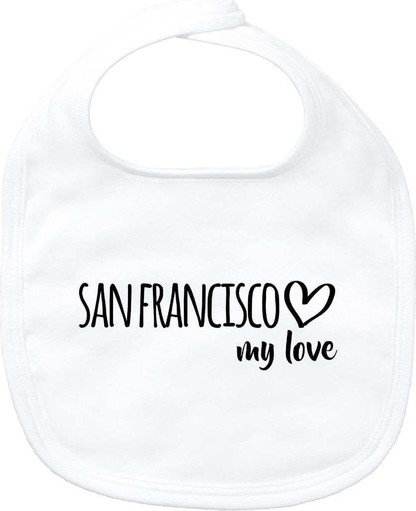 Huuraa Baby Lätzchen San Francisco my love White Klettverschluss Baumwolle Latz Geschenkidee