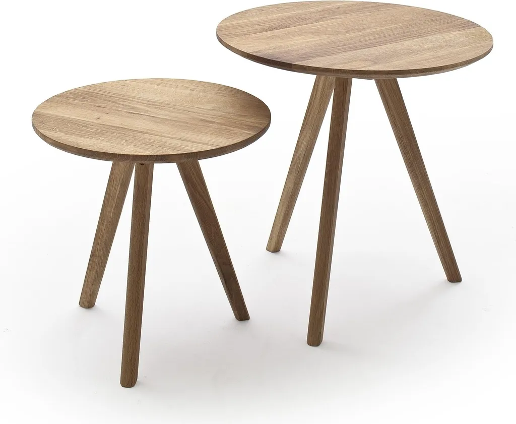 Table de salon GENNY en chêne massif huilé 50x45cm avec plateau de 40cm