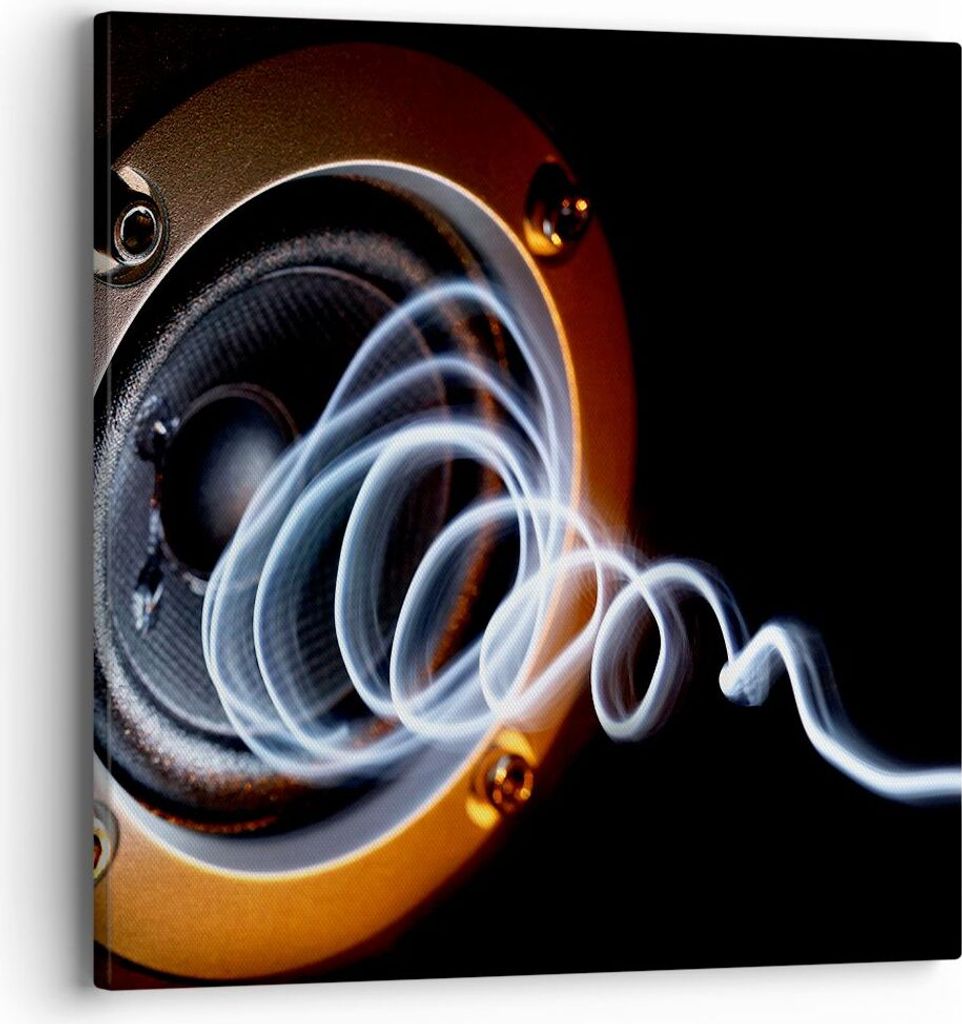 Bild auf Leinwand - Leinwandbild - Dekorativ Unterhaltung Musik Sprecher - 40x40cm - Wand Bild - Wanddeko - Leinwanddruck - Bilder - Kunstdruck - L...