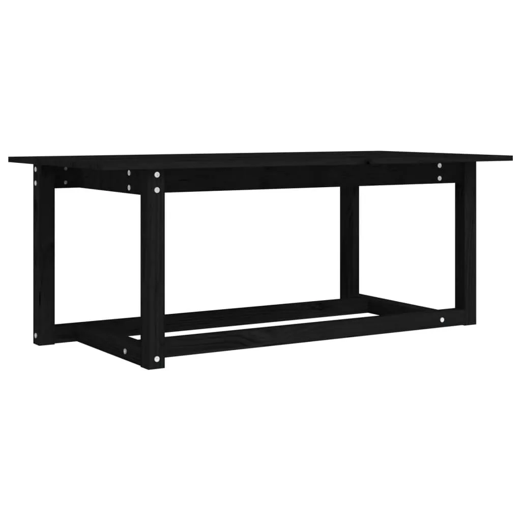 Tavolino Minimal Nero 110x55x45 cm - Legno di Pino Massiccio