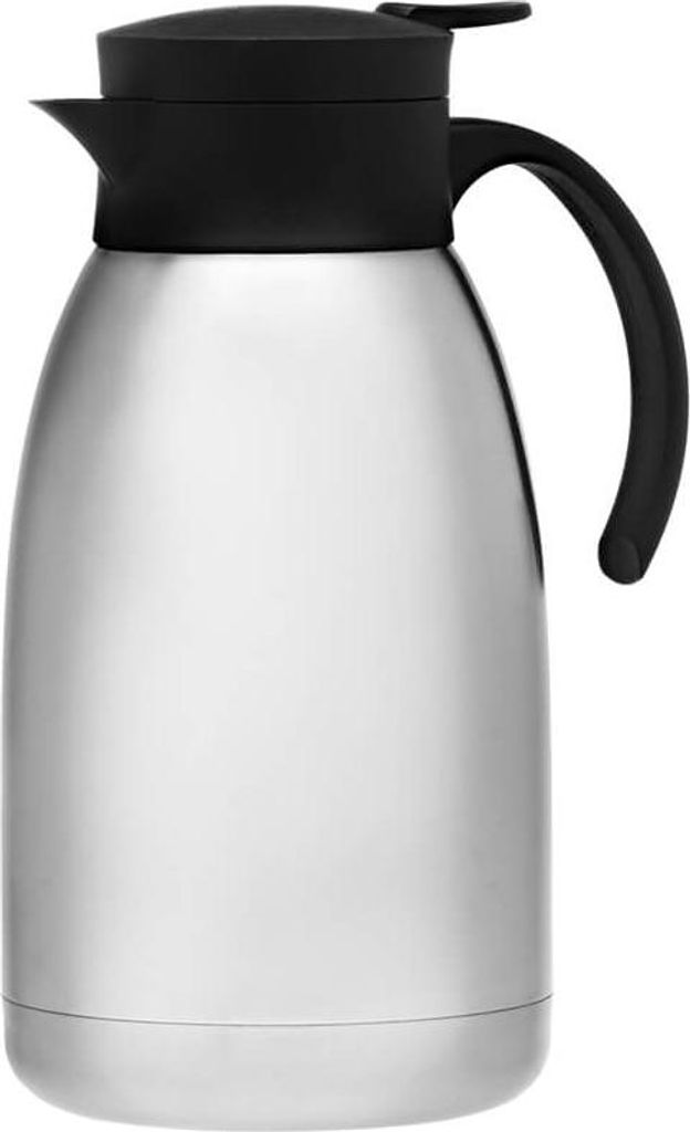 Robuste Isolierflasche aus Edelstahl 1,5L mit Druckknopf für heiße und kalte Getränke