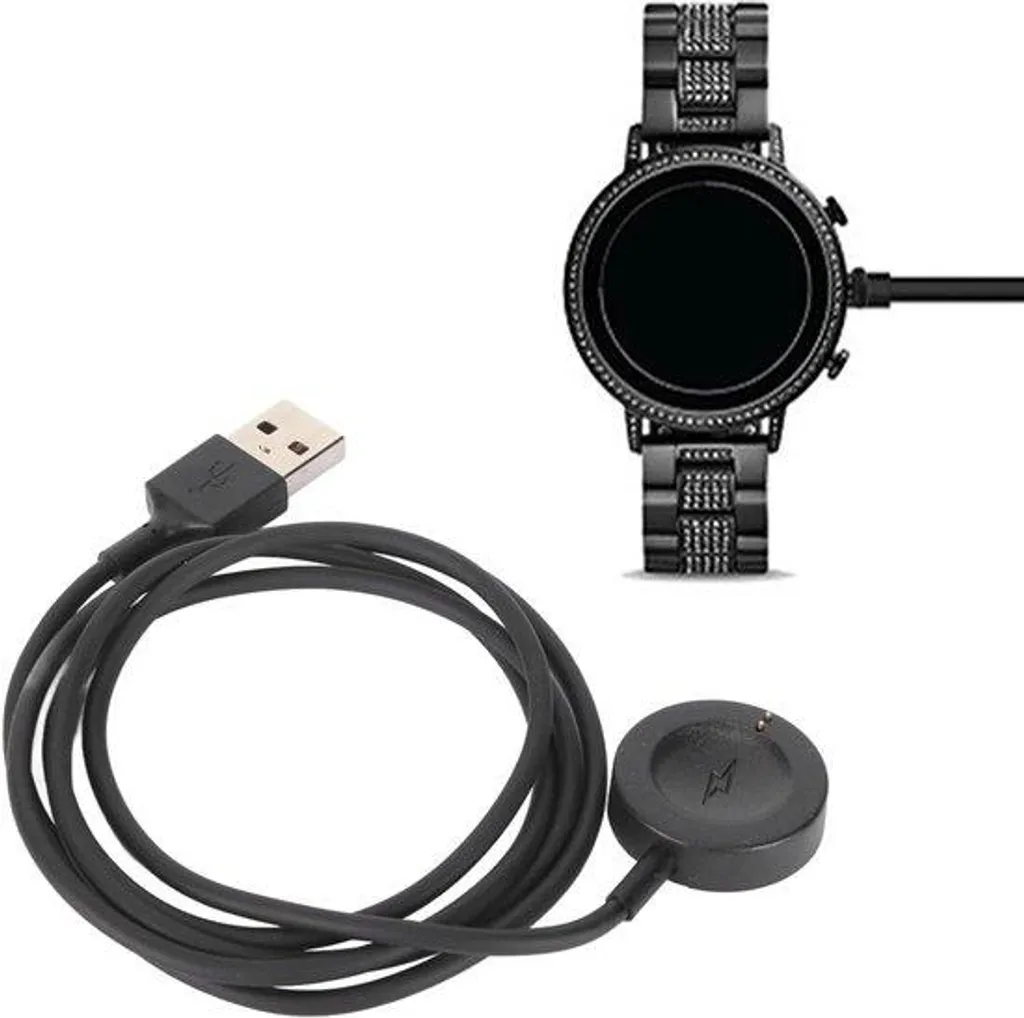 Chargeur magnétique pour Fossil Gen 6 5 4, câble USB noir sécurisé
