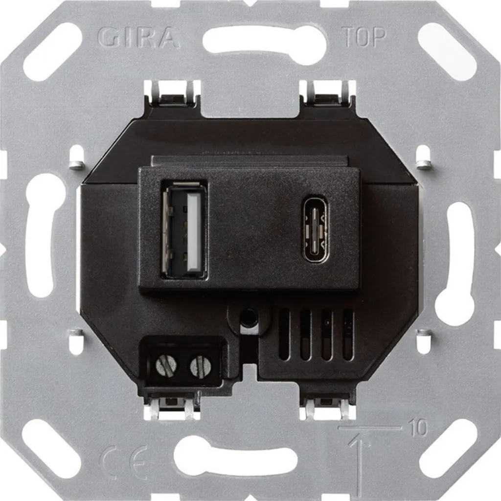 Prise USB Gira 236900 Alimentation Double Type A/C pour Charge Rapide