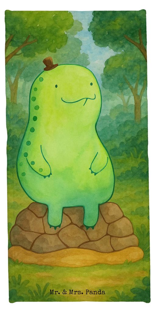 Mr. & Mrs. Panda sporthandtuch Schildkröte Pause Design - Gelb Pastell - Geschenk, Achtsamkeit, Entspannen, Panzer, Achtsam, Strandtuch, Handtuch,...