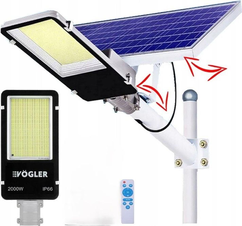 Potente lampione VÖGLER da 2000 W con sensore crepuscolare Immagine del prodotto 