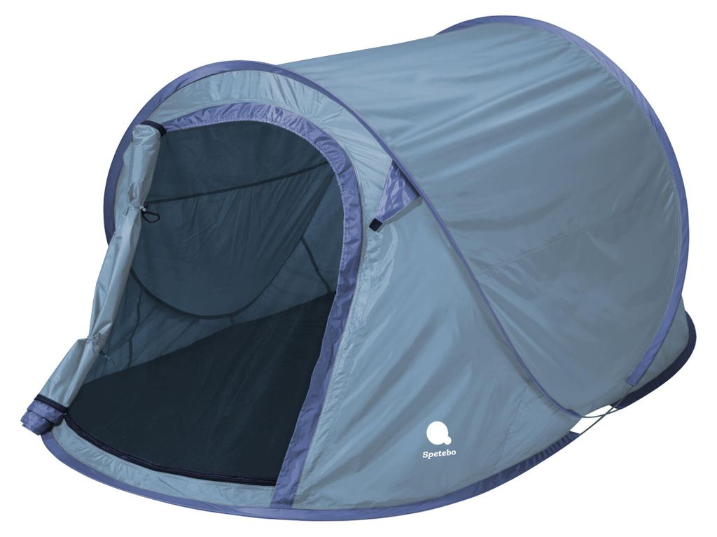 Pop Up Wurfzelt blau 220 x 120 cm - 2 Personen - Sofortzelt Produktbild 
