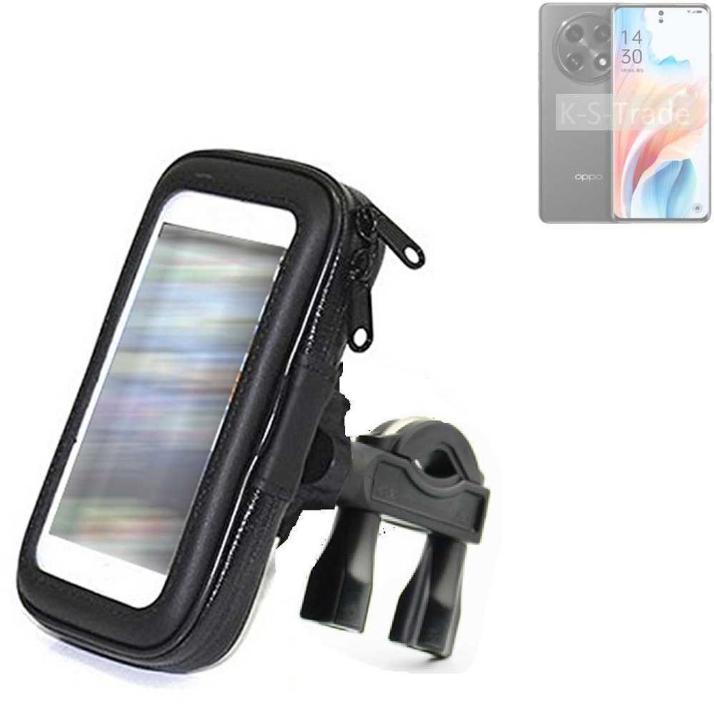 K-S-Trade Fahrrad-Halterung kompatibel mit Oppo A2 Pro Handy-Halterung Halter Lenkstange Fahrradhalterung Motorrad Bike Mount Wasserabweisend