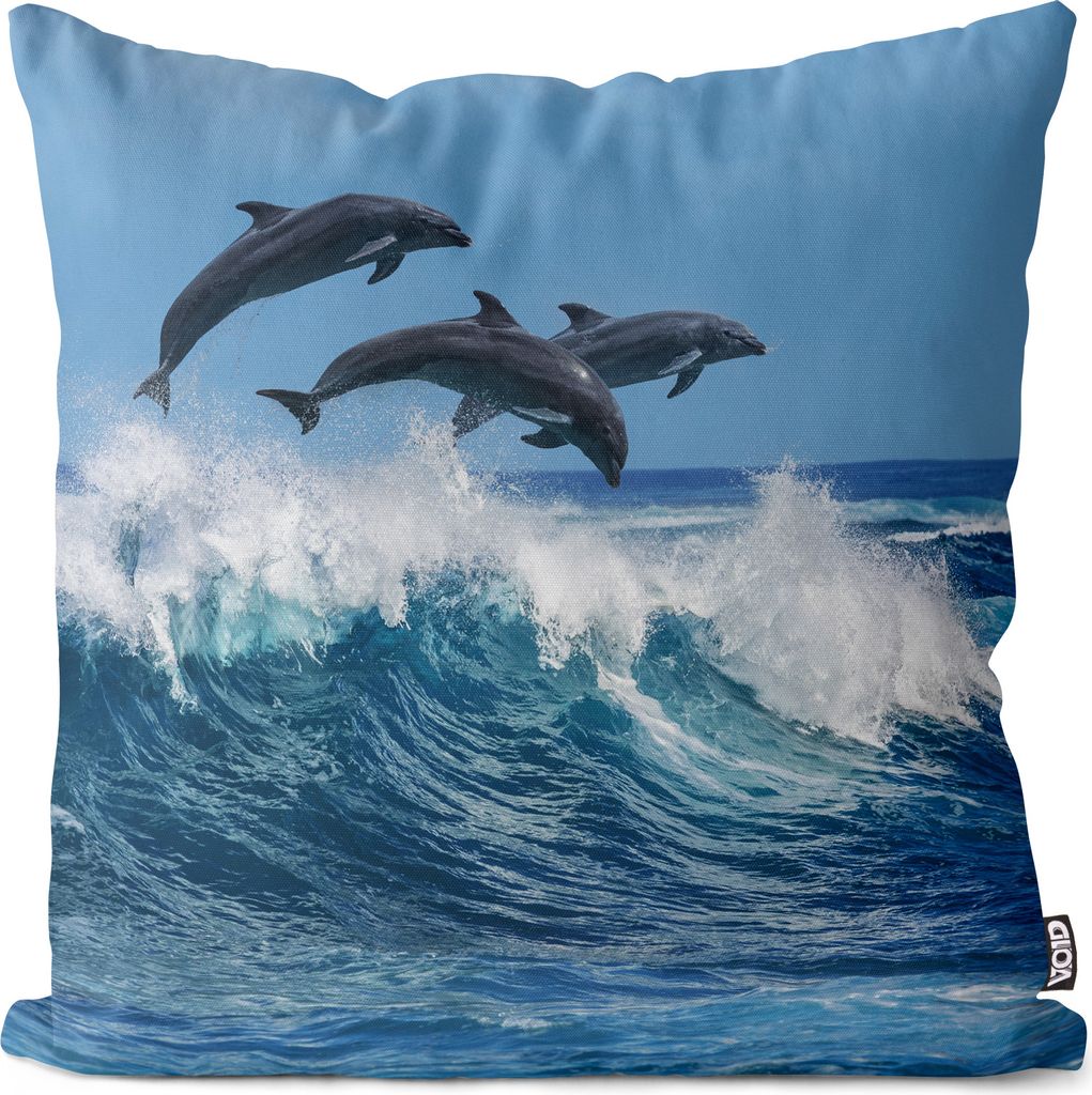 VOID Delfine Welle Meer Atlantik Kissenbezug Kissenhülle Polyester Dekoration Outdoor Dekokissen