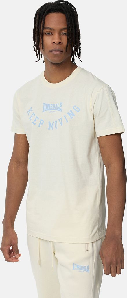 Herren T-Shirt normale Passform ROSEMARKIE Beige/Blue S Lonsdale