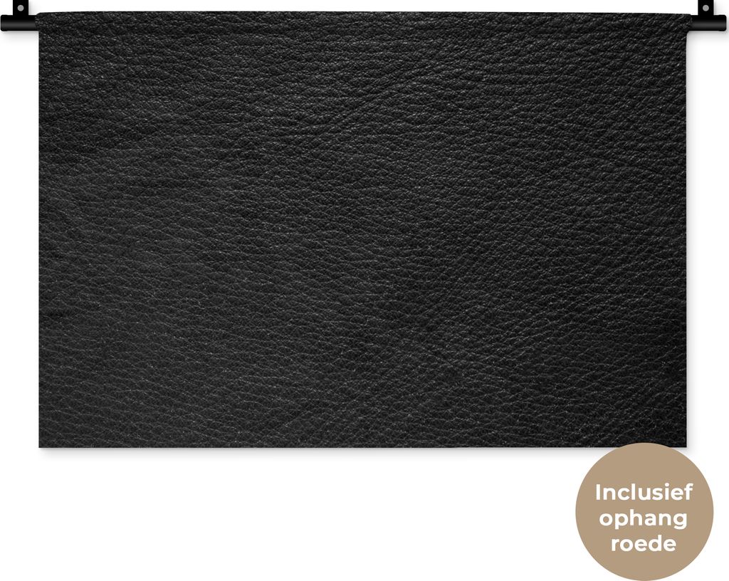 MuchoWow Wandteppich Wandbehang Leder - Lederoptik - Schwarz - Grau 60x40 cm Tapisserie Dekoration Wandtuch - Wanddekorationen