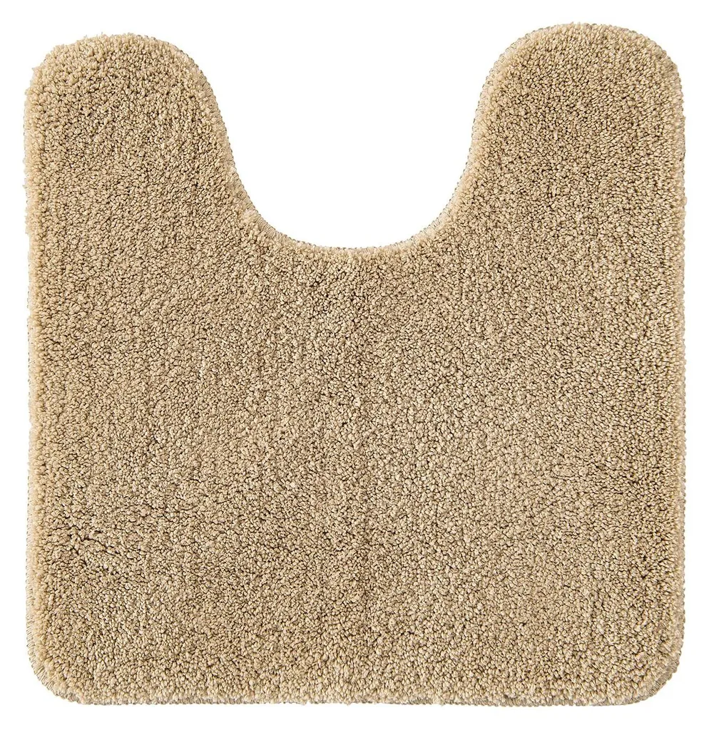 Tapis de bain beige 45x45 cm - Tapis de toilettes absorbant antidérapant