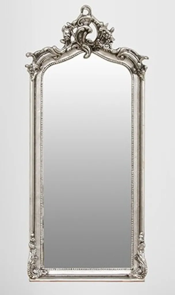 Miroir Mural Rectangulaire Argenté Style Baroque 115x48 cm Chic