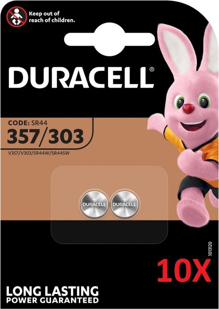 20x Duracell Uhrenbatterie D357 1,55V 190mAh AgO