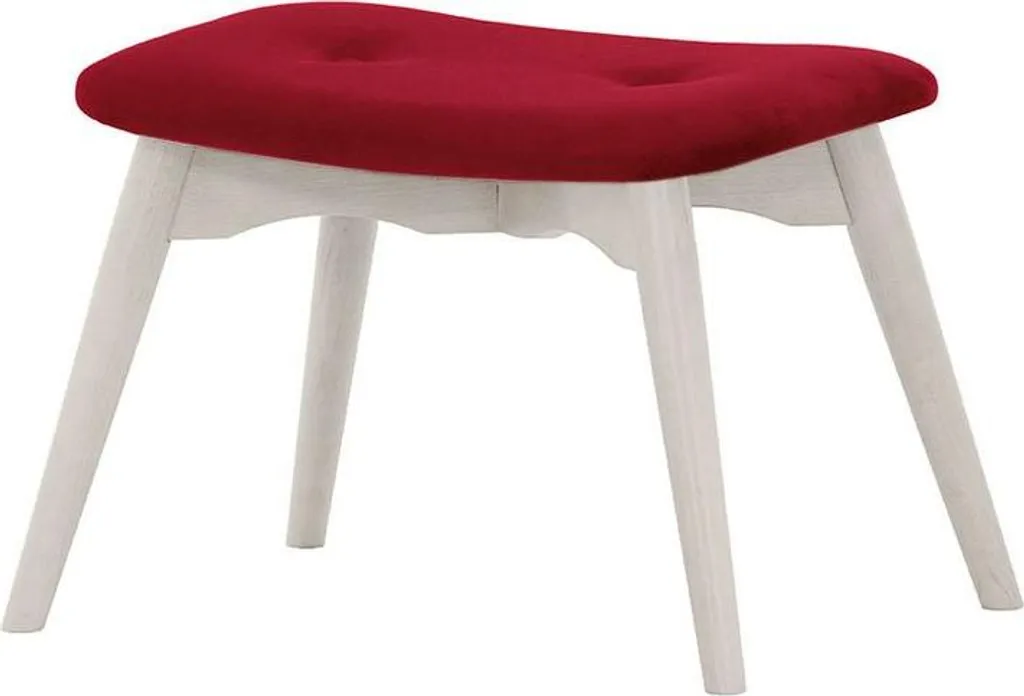 Repose-pied Blanc Ducan Velvet-Kronos 2 avec Finition Velours Doux